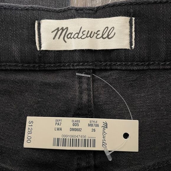 NWT Madewell 11” High-Rise Skinny Jeans in Lunar Wash Black Grey - Size: 26 - Picture 7 of 10